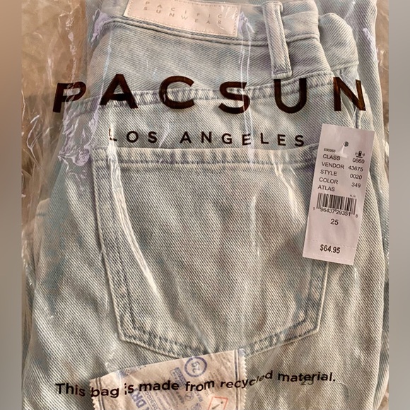NWT PacSun Light Blue Pintuck High Waisted Jeans - Picture 2 of 2